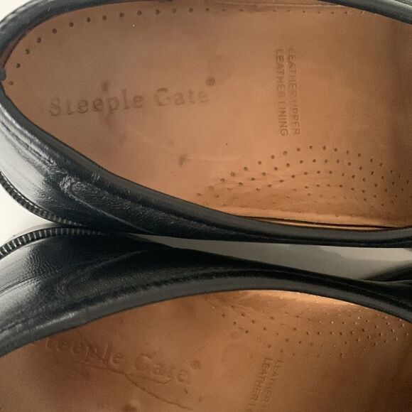 Steeple Gate Made in Brazil Men’s Leather Black Slip On Loafer Size 9 - Picture 10 of 15
